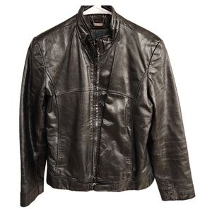Women's Danier Genuine Black Soft Leather Moto Jacket - SZ 6-8